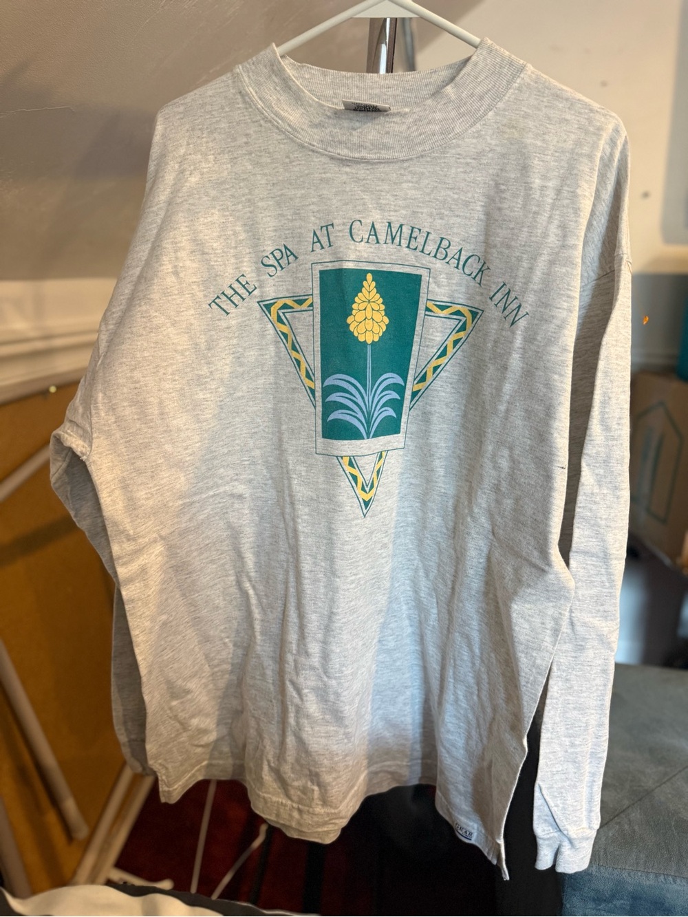 Gear For Sports Light Gray Long Sleeve Tee with Teal & Yellow Graphic